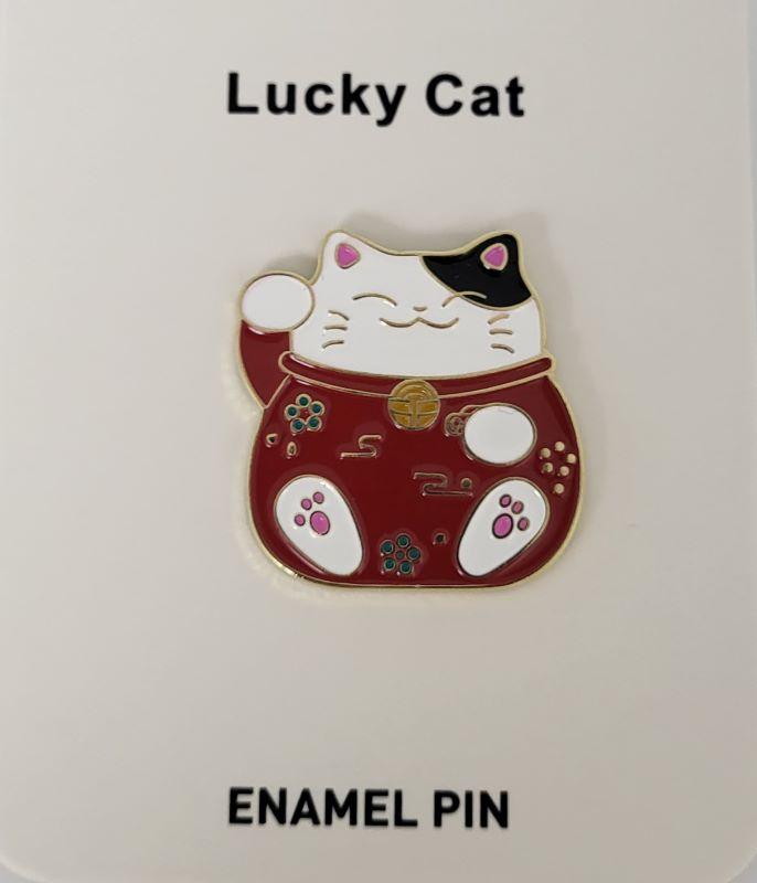 Pin, Red Lucky Cat