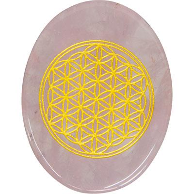 Pocket Stone, Flower of Life-Quartz/Rose