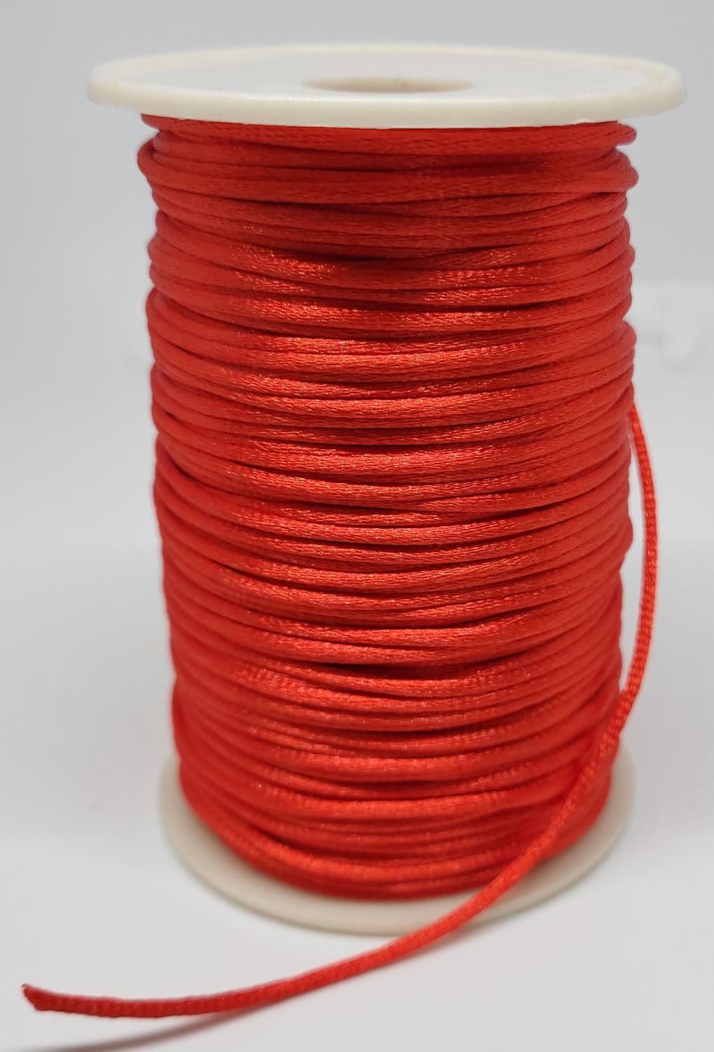 Red satin cord-set