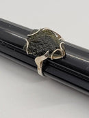 Ring, Moldavite Rough Modern Design
