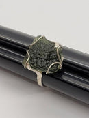 Ring, Moldavite Rough Modern Design