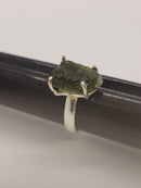 Ring, Moldavite Rough Prongs