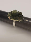 Ring, Moldavite Rough Prongs