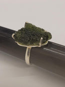 Ring, Moldavite Rough Prongs