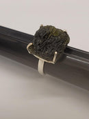 Ring, Moldavite Rough Prongs