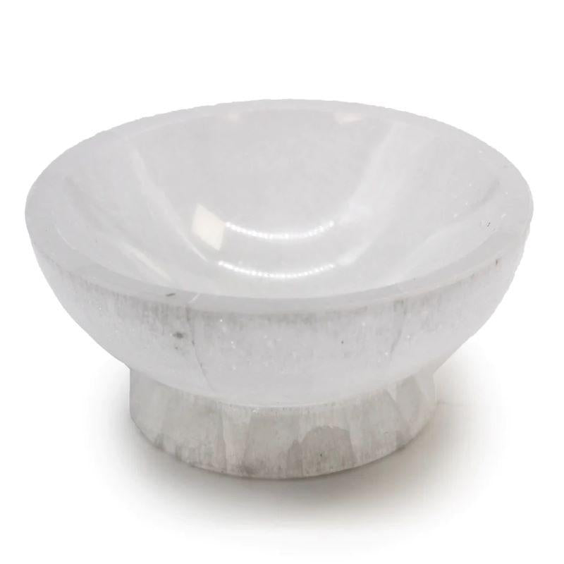 Round Selenite Bowl Stand 4"