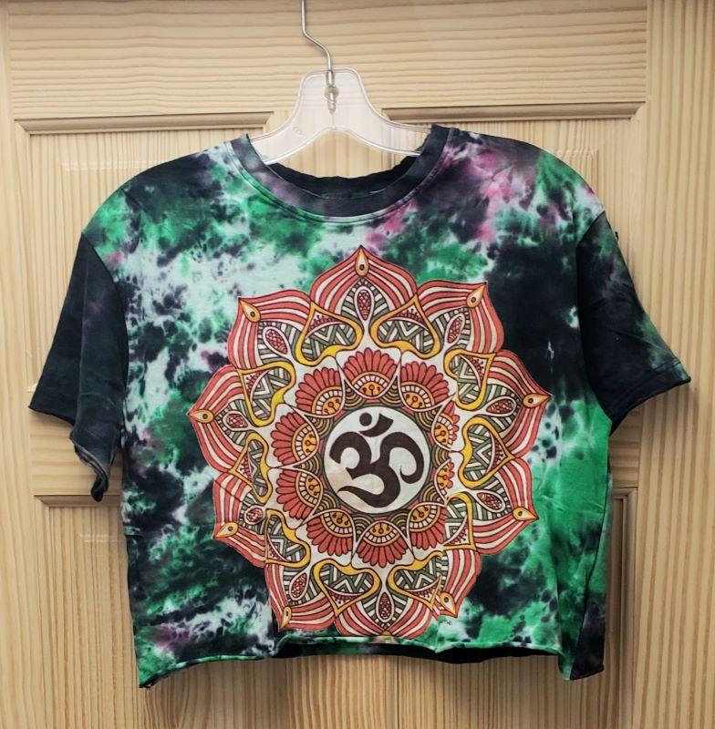 Shirt, Mandala OM Crop Top