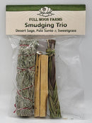 Smudging Trio: Desert Sage, Palo Santo and Sweetgrass