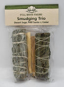 Smudging Trio: Desert Sage, Palo Santo and Cedar