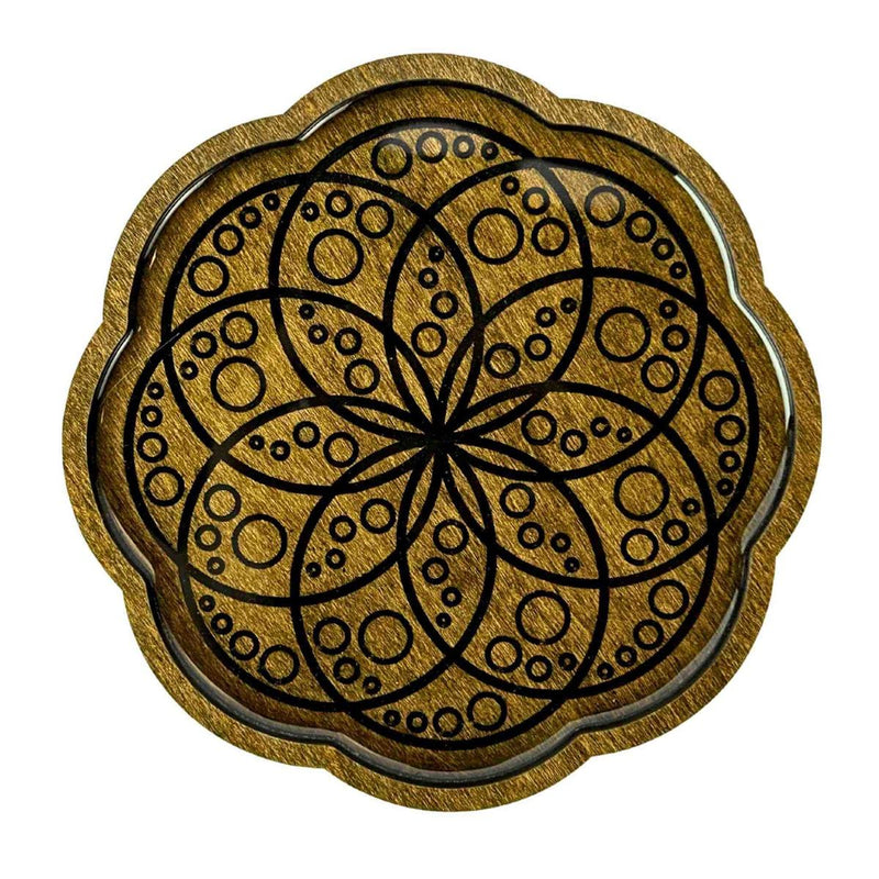 Tray, Mandala 6" Wood