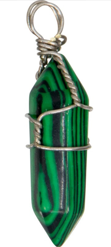 Pendant, Malachite Wire Wrapped