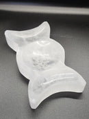 Bowl, Selenite Triple Moon 6x3.5"