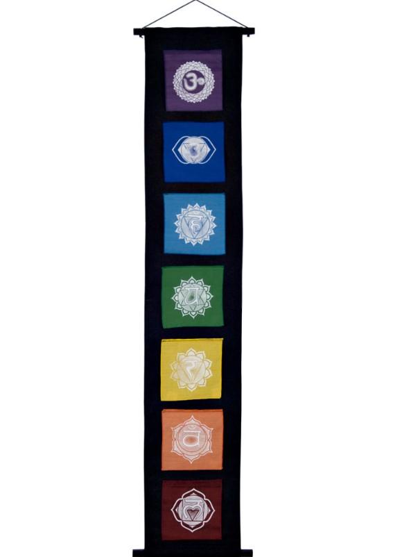 Banner, Cotton Flaps 7-Chakra Symbols