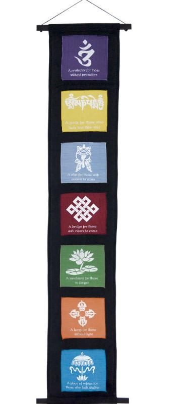 Banner, Tibetan Prayer with Cotton Flaps