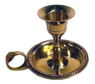 CH, Brass Chamberstick Taper Holder - ForHeavenSake