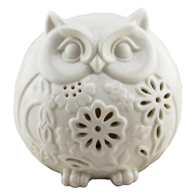 Candle Holder, Owl-Fluorescent Porcelain - ForHeavenSake