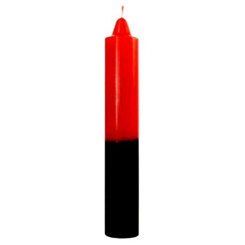 Candle, Pillar, Red & Black, 9in. - ForHeavenSake