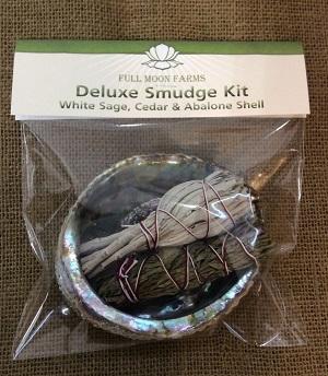 Deluxe Smudging Kit - Abalone Shell, White Sage, Cedar