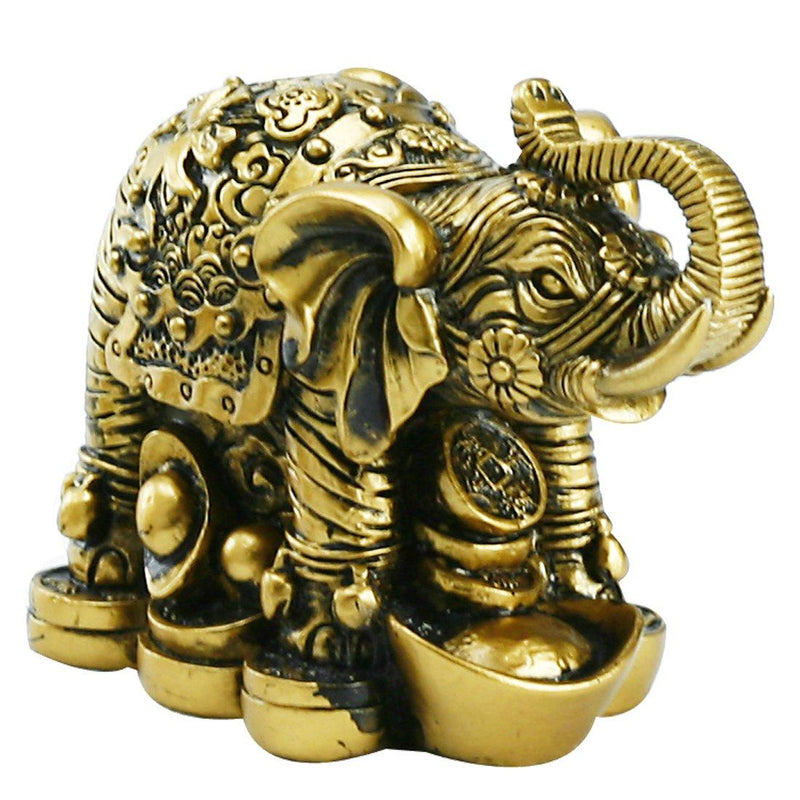 Elephant, Gold 3in. Resin - ForHeavenSake