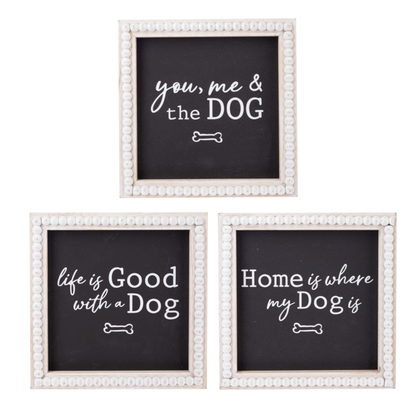 Placque, Dog Text 8x8x1in.
