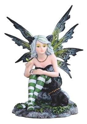 Fairy, Green w-Black Cat 6in.