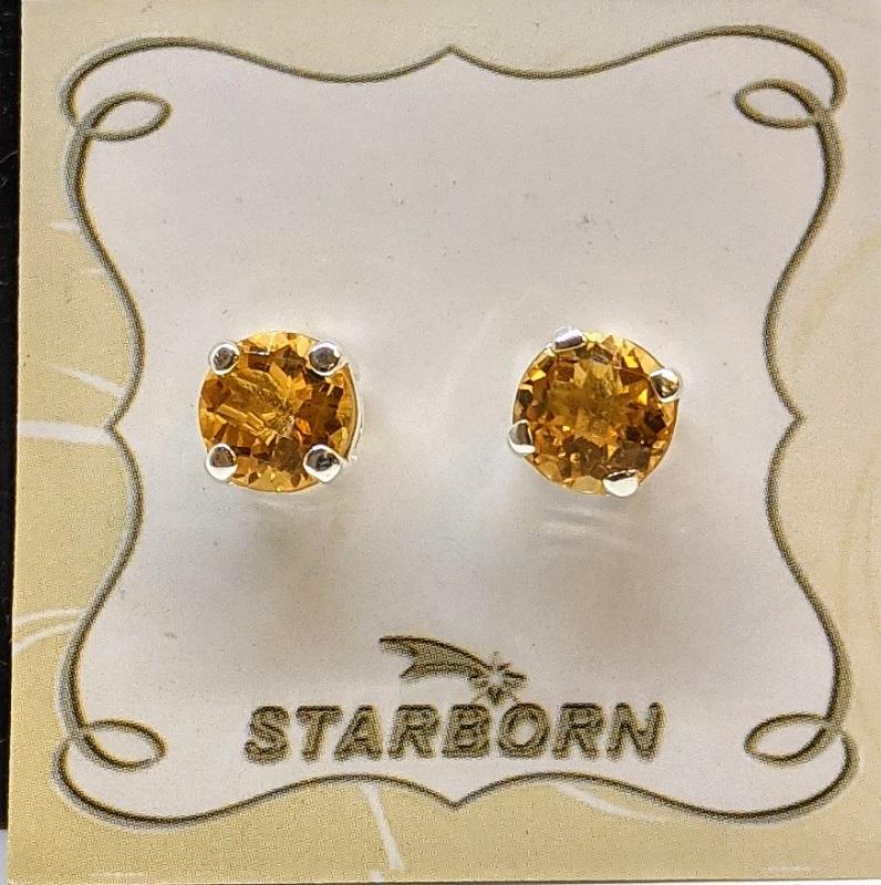 Earrings, SS Single Stone Stud