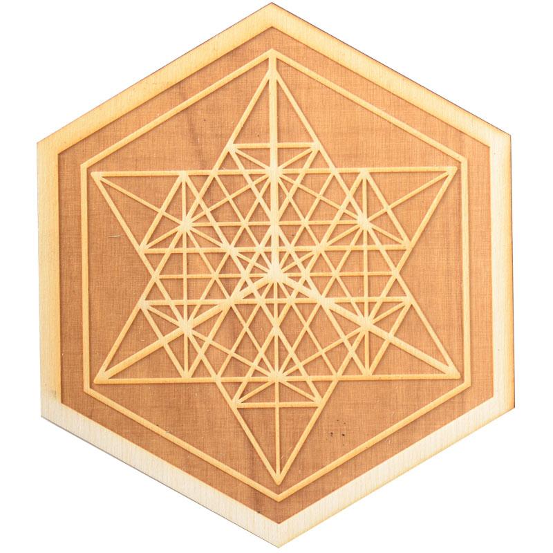 Grid, Wood Carved Merkaba