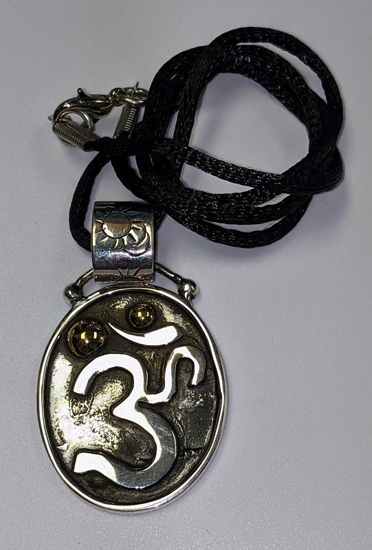Necklace, Om w-Touch of Brass