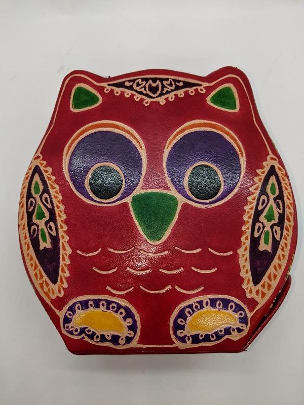 Bank, Leather Owl 5in.
