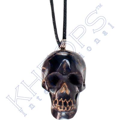 Necklace, Carved Bone Skull