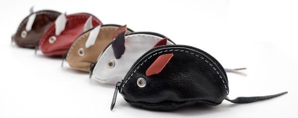 Coin Purse Leather Mouse