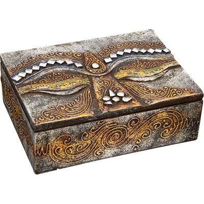 Box, Carved Wood-Eye of Buddha