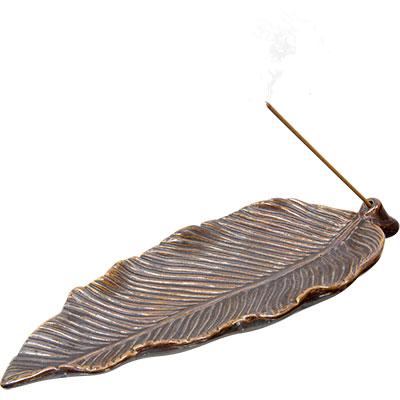 Incense Holder, Ceramic - Leaf