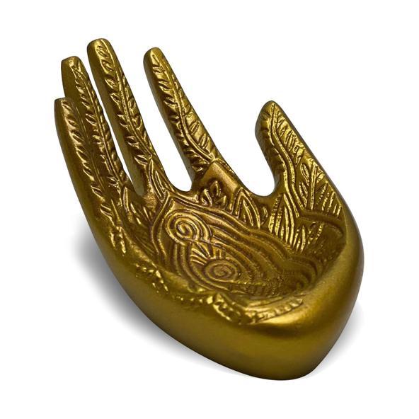 Dish, Gold Hand w-Henna Patter