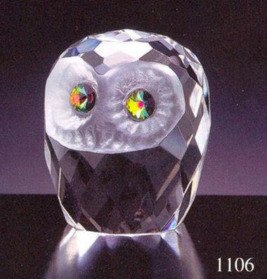 Owl, Faceted Crystal, 1.5in.