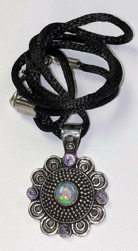 Necklace, Opal & Iolite SS