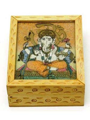 Box, Wood, Ganesh Painted on G