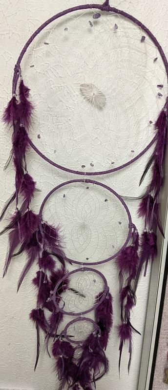 Dreamcatcher, 9" w-Purple Leaf