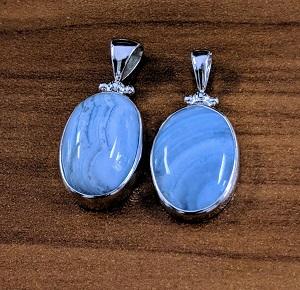 Pendant, Blue Lace Agate