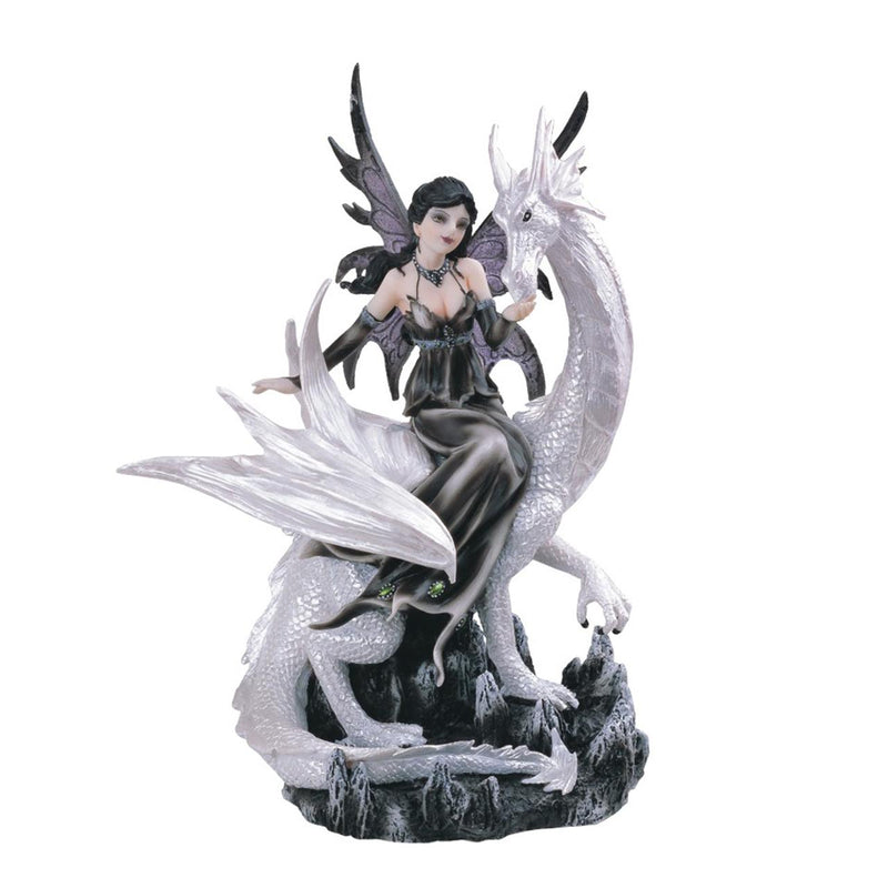 Fairy w-White Dragon, 9.5in. H