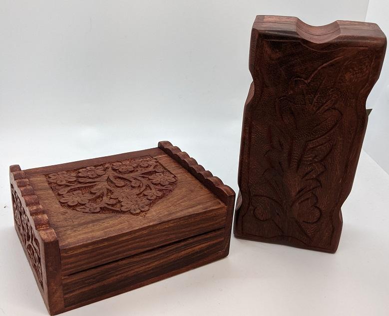 Box, Wood Carved Treasure,
