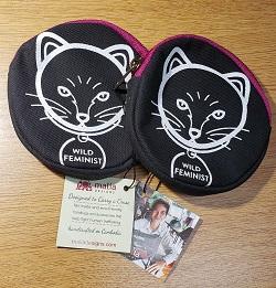 Coin Purse, Round Pink Cat Fe