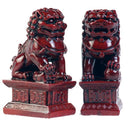 Fu Dogs, Red 4in. Resin PAIR