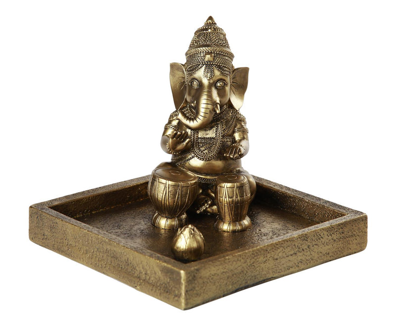 Ganesh Playing Drums Incense Holder
