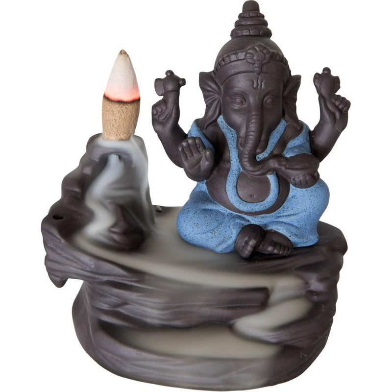 Incense Holder, Ceramic Backflow-Ganesha