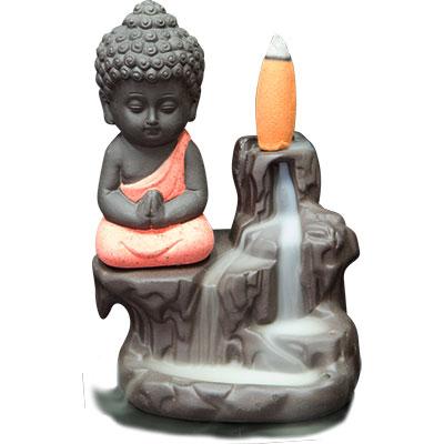 Incense Holder, Ceramic Backflow-Waterfall Buddha