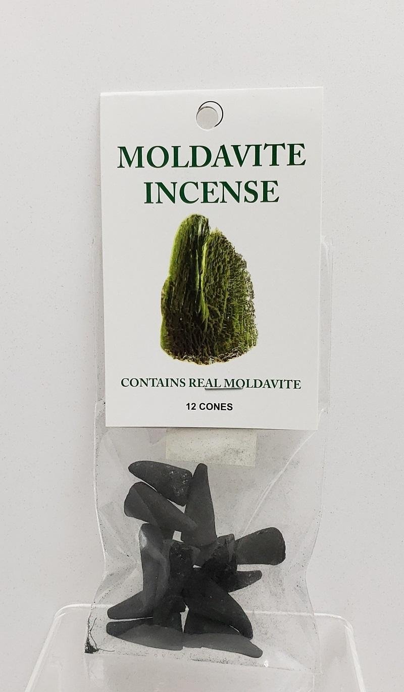 Incense Moldavite Cones