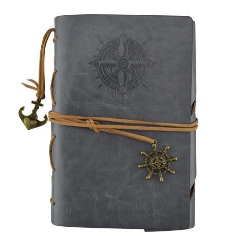 Journal, Leather-Grey Compass - ForHeavenSake