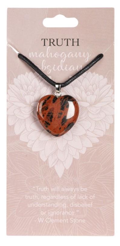 Necklace, Heart - 1.25" assorted gemstones