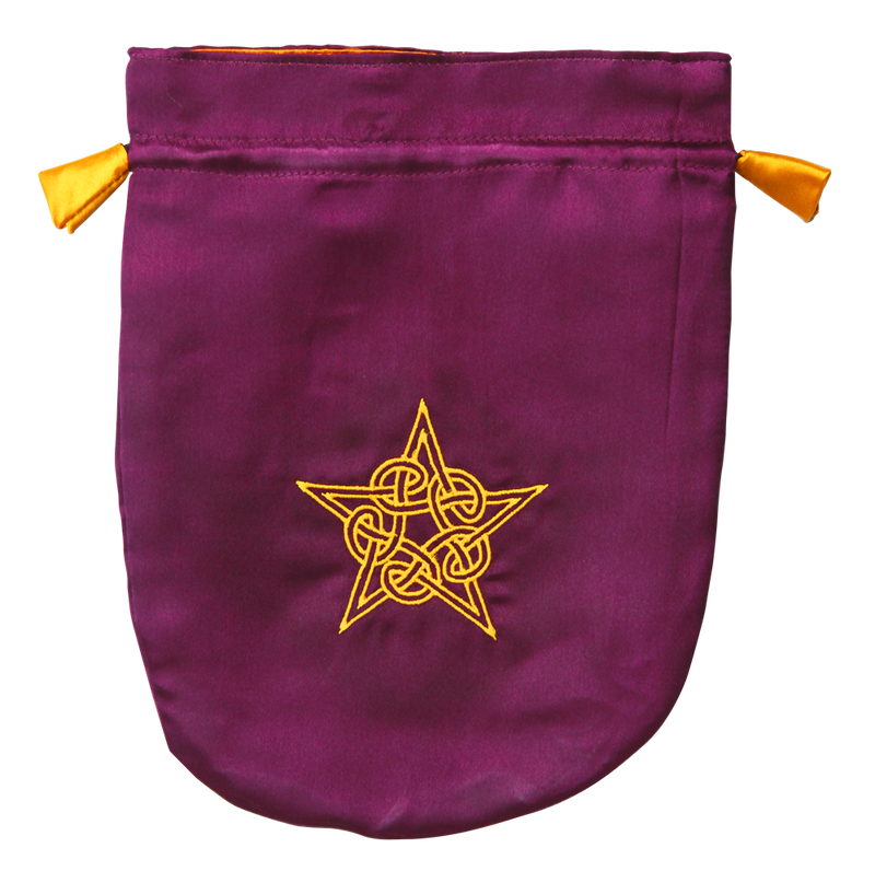 Pouch, Satin  6 x 8 Celtic Pentagram Tarot Bag - Purple